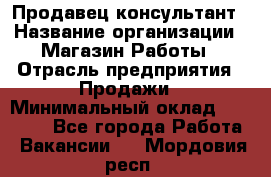 Продавец-консультант › Название организации ­ Магазин Работы › Отрасль предприятия ­ Продажи › Минимальный оклад ­ 27 000 - Все города Работа » Вакансии   . Мордовия респ.
